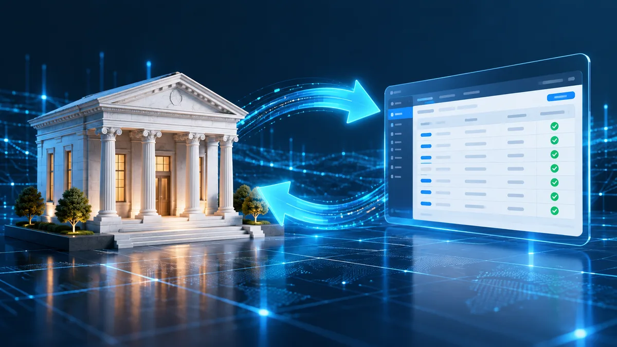 Banka ve kurumsal ödeme ekranı arasında çift yönlü veri akışı